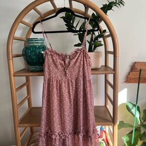 Dress Forum Mauve Floral Ruffle Top